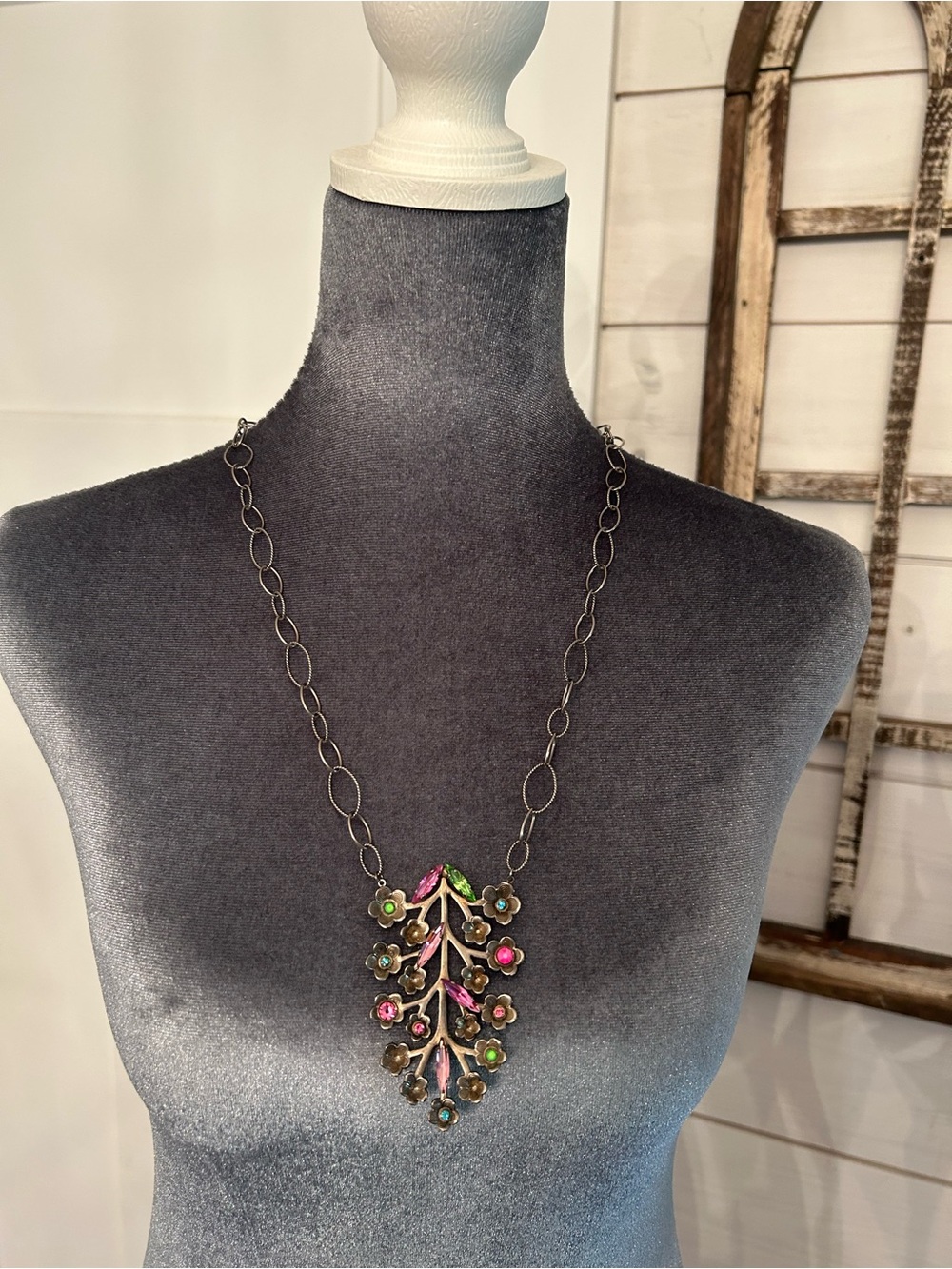 Sorrelli Multicolor Floral Branch Pendant Necklace